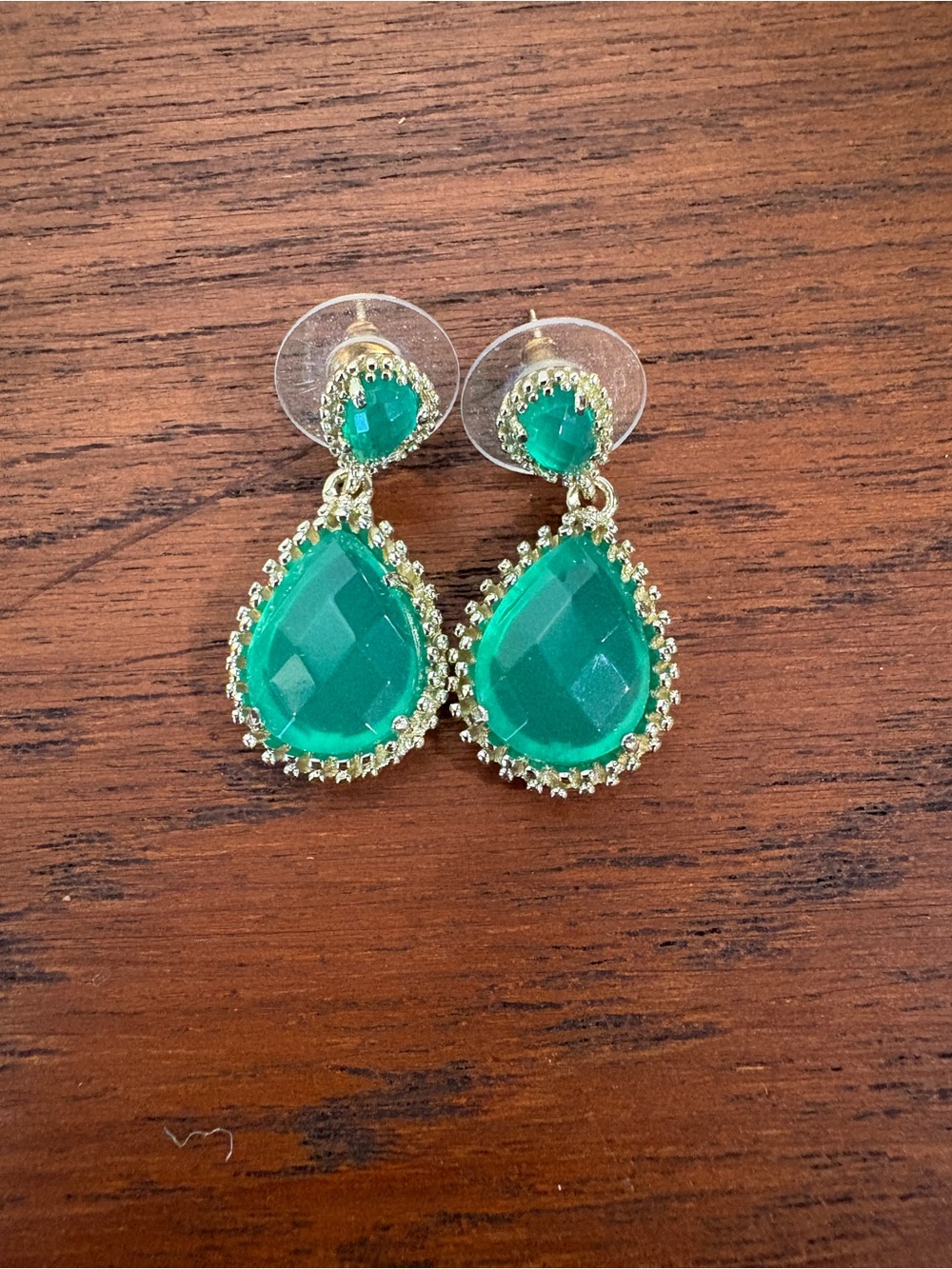 Kendra Scott Gold-Trim Teardrop Green Dangle Earrings - Women Jewelry